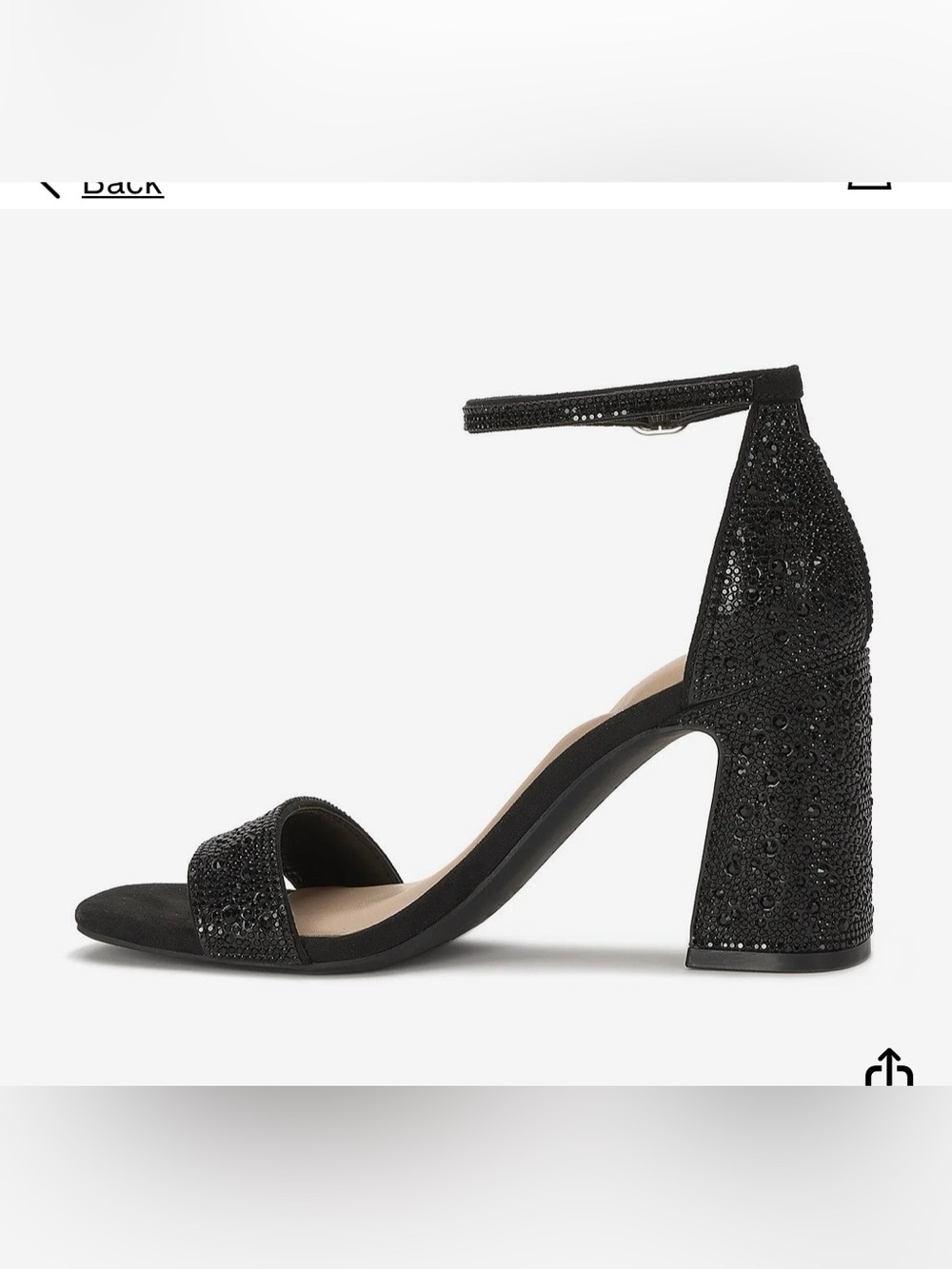 Kelly & Katie Black Crystal-Embellished Block Heel Sandals